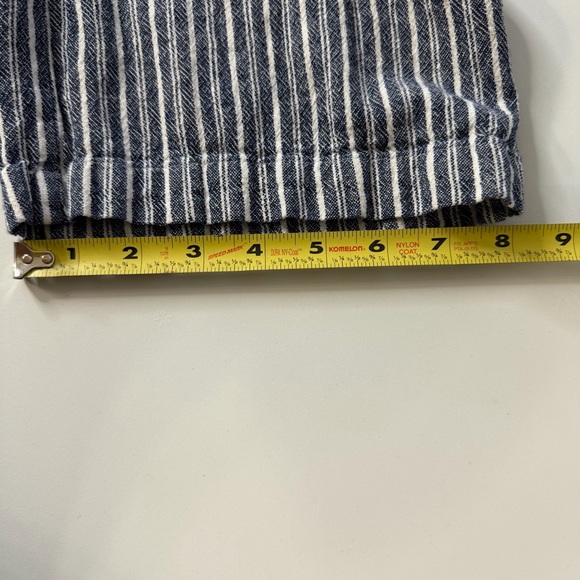 Old Navy blue white striped linen blend pants size medium drawstring wide leg - Picture 12 of 14